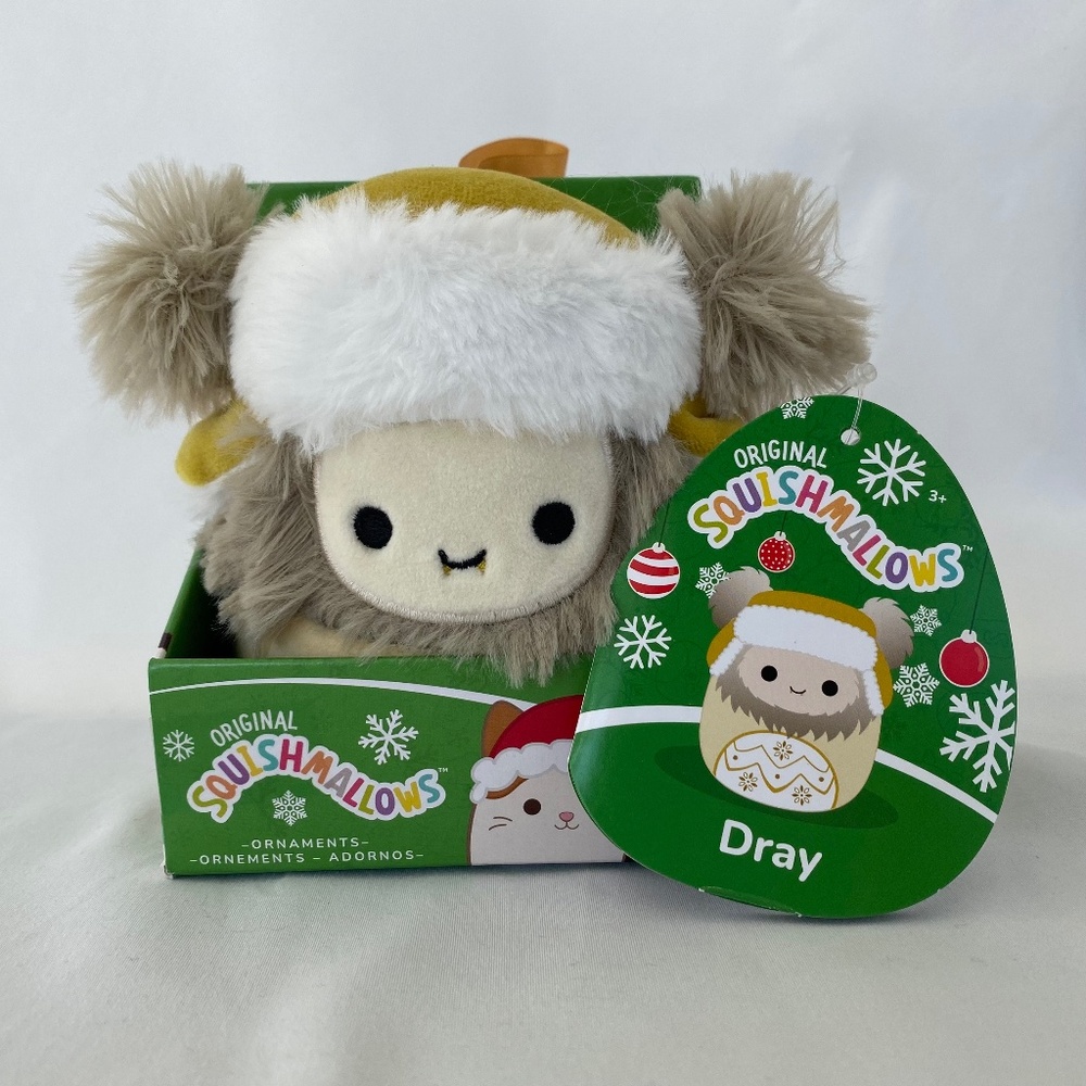 Dray the Yeti Squishmallow Christmas Ornament 4” NWT
